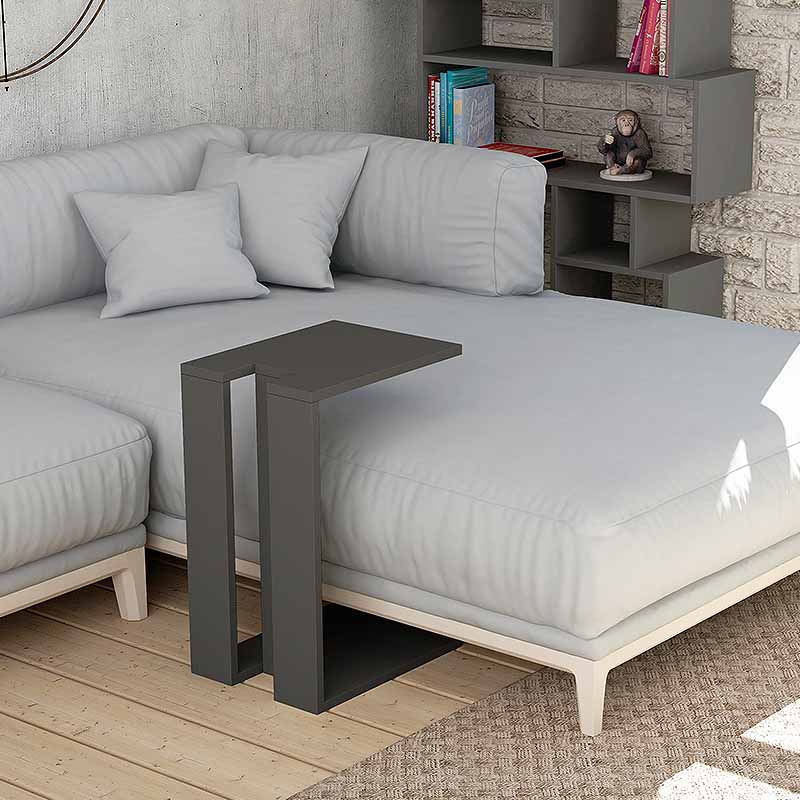 Τραπεζάκι Βοηθητικό Muju Megapap Μελαμίνης Χρώμα Ανθρακί 30X40X57Εκ.