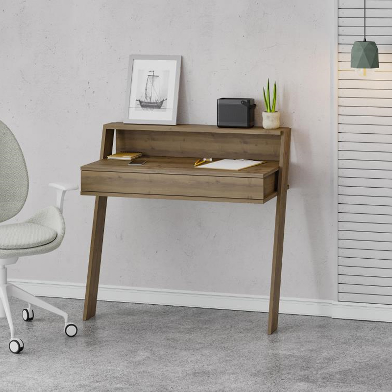 Γραφείο Εργασίας Cowork Megapap Χρώμα Ανοιχτό Καρυδί 94X50X91Εκ.