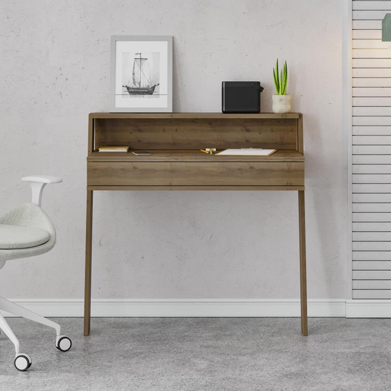 Γραφείο Εργασίας Cowork Megapap Χρώμα Ανοιχτό Καρυδί 94X50X91Εκ.