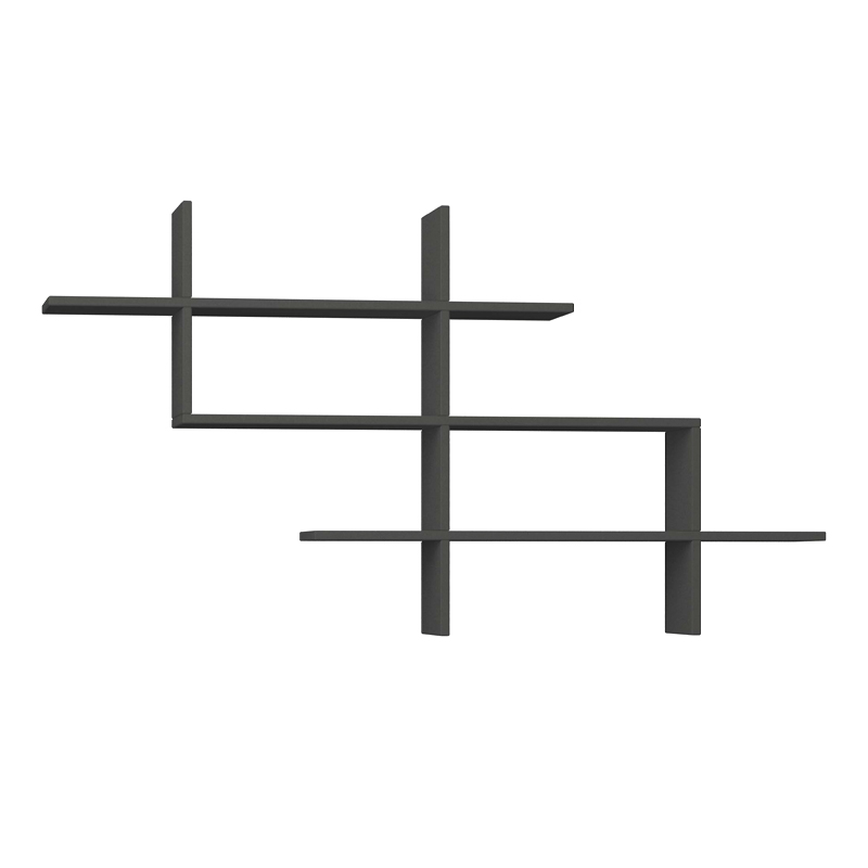 Ραφιέρα Τοίχου Halic Megapap Μελαμίνης Χρώμα Ανθρακί 150X22X82Εκ.