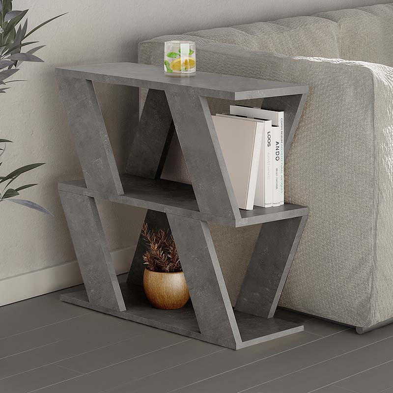 Τραπεζάκι Βοηθητικό Lazena Megapap Μελαμίνης Χρώμα Ανθρακί 60X22X57Εκ.