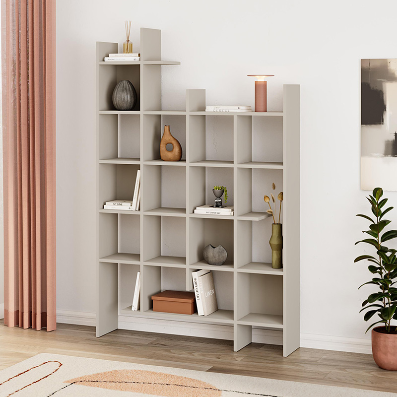 Βιβλιοθήκη Manco Megapap Χρώμα Sandstone 122X25,5X188Εκ.