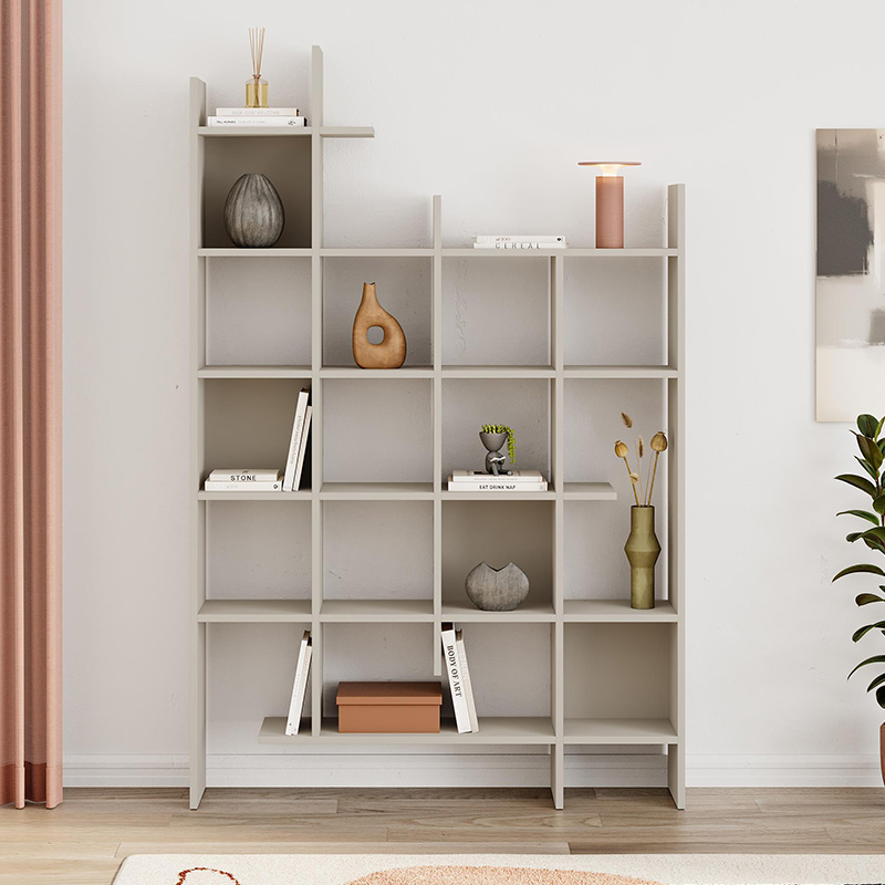 Βιβλιοθήκη Manco Megapap Χρώμα Sandstone 122X25,5X188Εκ.