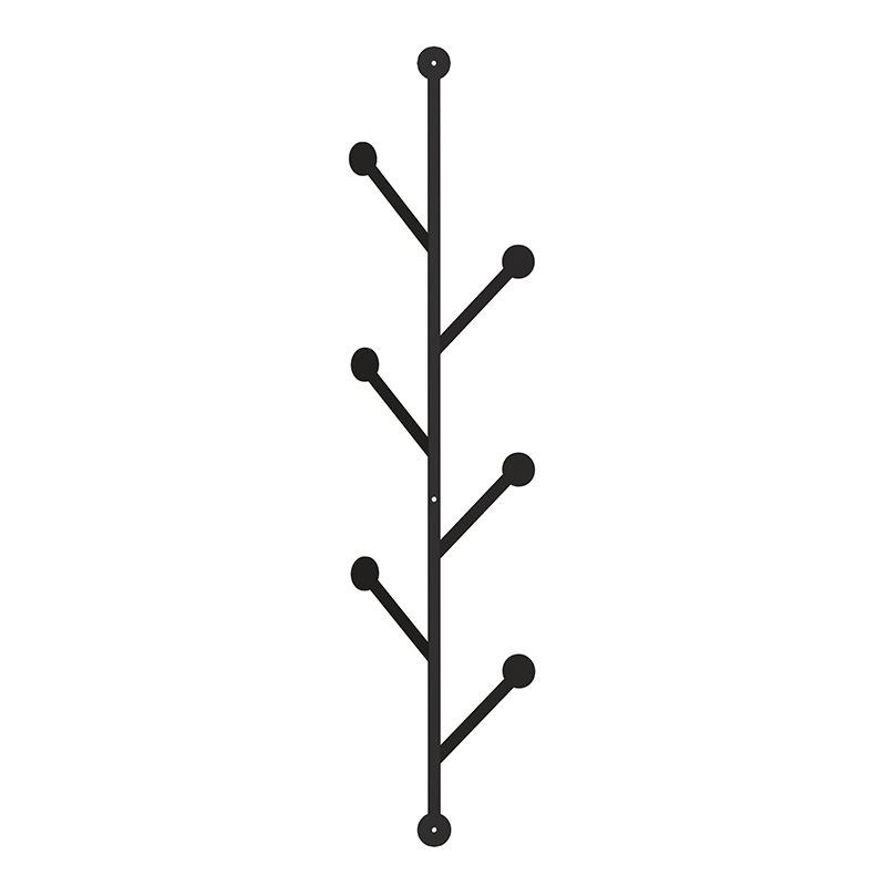 Κρεμάστρα Τοίχου Ponpon Megapap Μεταλλική Χρώμα Μαύρο 22X5X94Εκ.