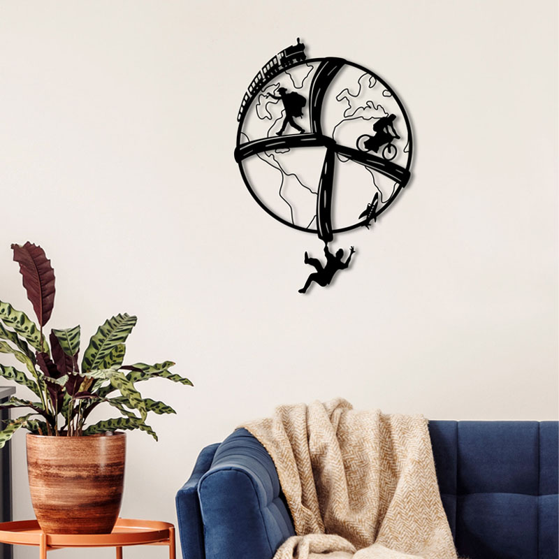 Διακοσμητικό Τοίχου Free Soul Megapap Μεταλλικό Χρώμα Μαύρο 40X4X57Εκ.