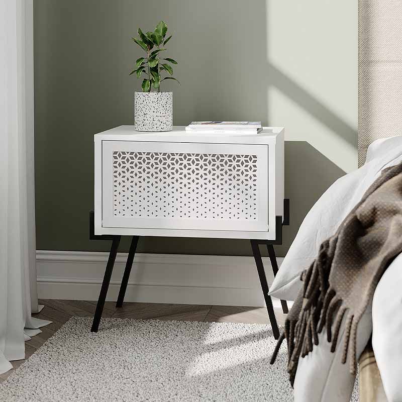 Κομοδίνο Μελαμίνης Naive Megapap Χρώμα Λευκό 48X34X51Εκ.