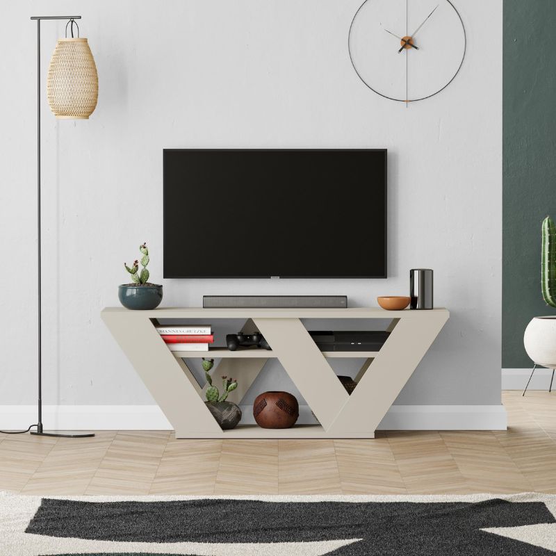 Έπιπλο Τηλεόρασης Pipralla Megapap Χρώμα Ανοιχτό Καρυδί 110X30X40Εκ.