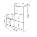 Παπουτσοθήκη Μελαμίνης Dude Megapap Χρώμα Λευκό 104,8X26X118,5Εκ.