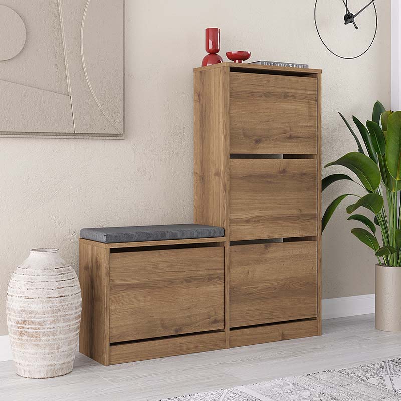 Παπουτσοθήκη Μελαμίνης Dude Megapap Χρώμα Ανοιχτό Καφέ 104,8X26X118,5Εκ. Παπουτσοθήκη Μελαμίνης Dude Megapap Χρώμα Ανοιχτό Καφέ 104,8X26X118,5Εκ.