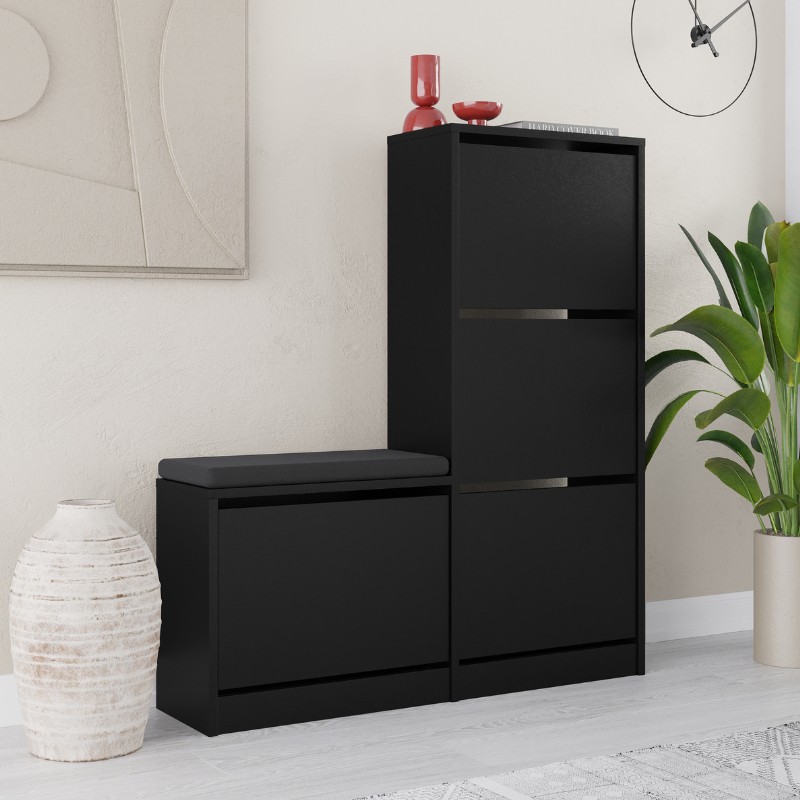 Παπουτσοθήκη Μελαμίνης Dude Megapap Χρώμα Μαύρο 104,8X26X118,5Εκ. Παπουτσοθήκη Μελαμίνης Dude Megapap Χρώμα Μαύρο 104,8X26X118,5Εκ.