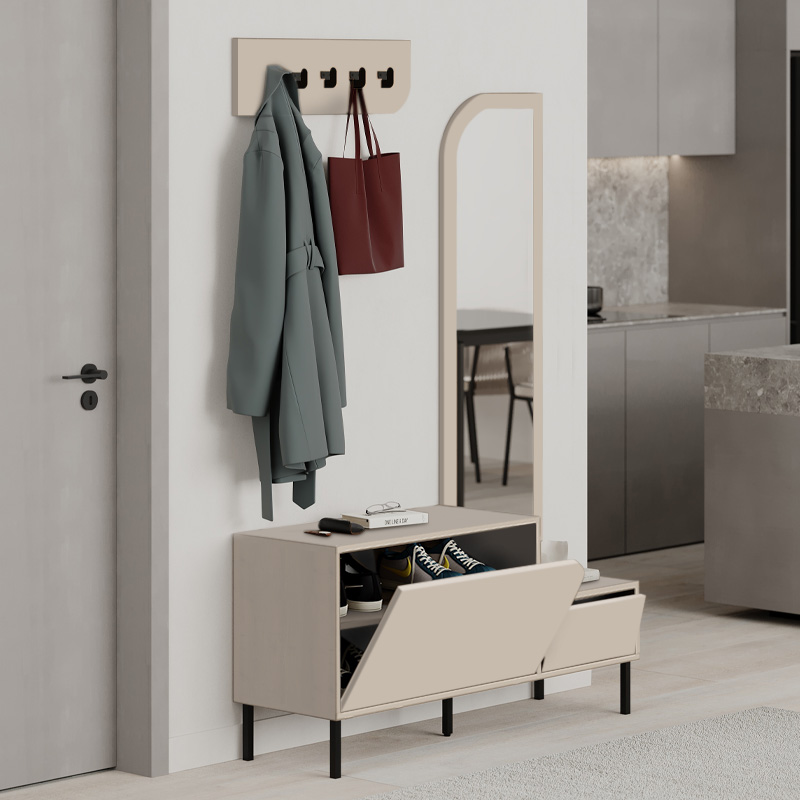 Έπιπλο Εισόδου Mila Megapap Με Κρεμάστρα Χρώμα Sandstone120X37X171,6Εκ.