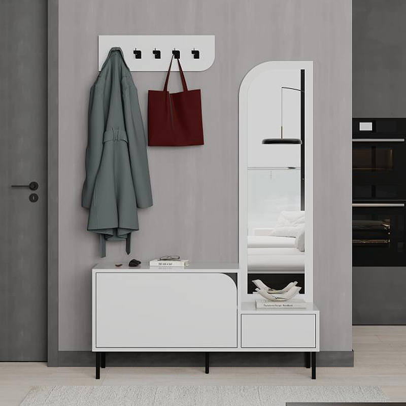 Έπιπλο Εισόδου Mila Megapap Με Κρεμάστρα Χρώμα Λευκό 120X37X171,6Εκ. Έπιπλο Εισόδου Mila Megapap Με Κρεμάστρα Χρώμα Λευκό 120X37X171,6Εκ.