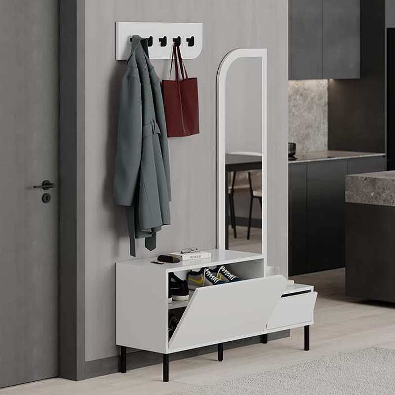 Έπιπλο Εισόδου Mila Megapap Με Κρεμάστρα Χρώμα Λευκό 120X37X171,6Εκ. Έπιπλο Εισόδου Mila Megapap Με Κρεμάστρα Χρώμα Λευκό 120X37X171,6Εκ.