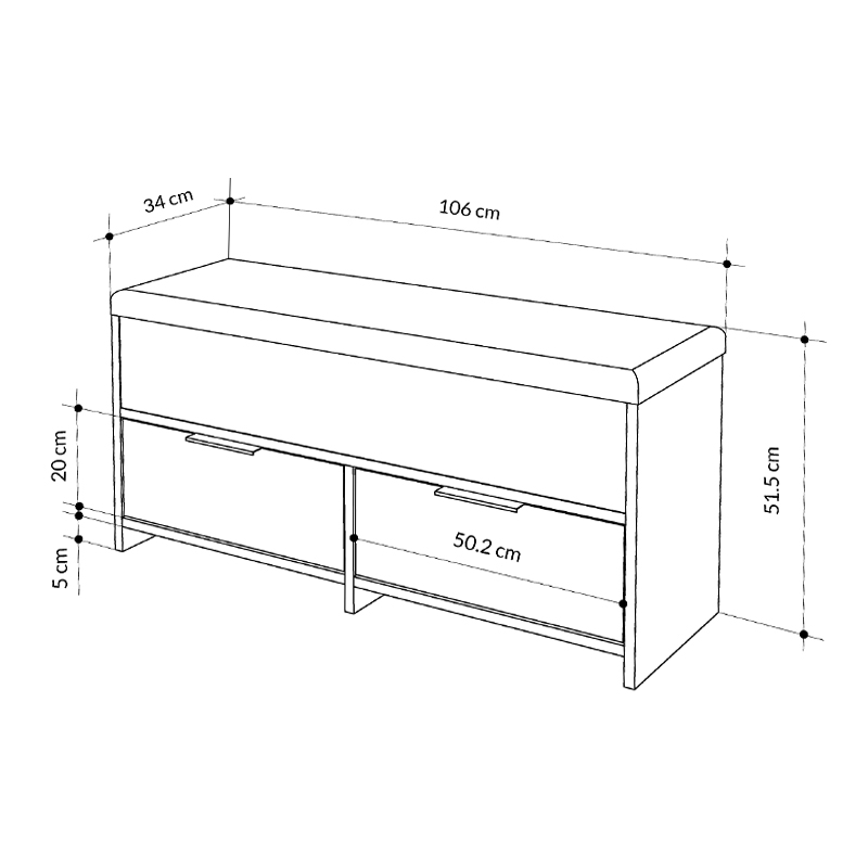 Παπουτσοθήκη Cove Megapap Χρώμα Ανοιχτό Καφέ 106X34X51,5Εκ.