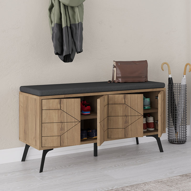 Παπουτσοθήκη Dune Megapap Χρώμα Ανοιχτό Καφέ 107X35X55Εκ.