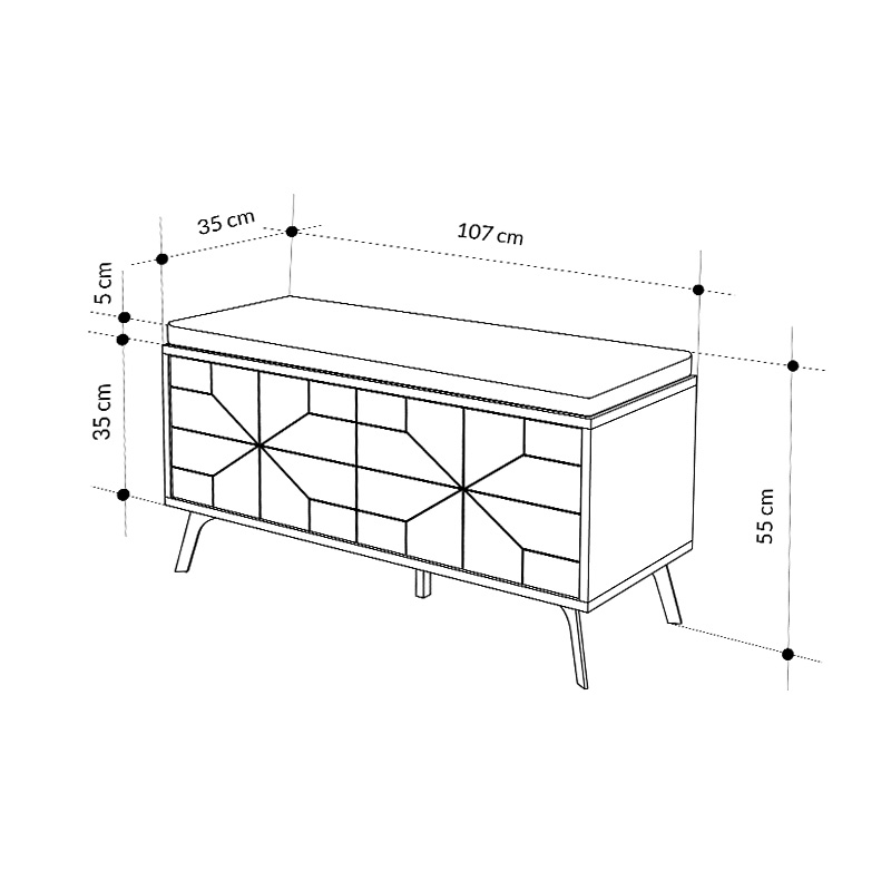 Παπουτσοθήκη Dune Megapap Χρώμα Sapphire Oak 107X35X55Εκ.