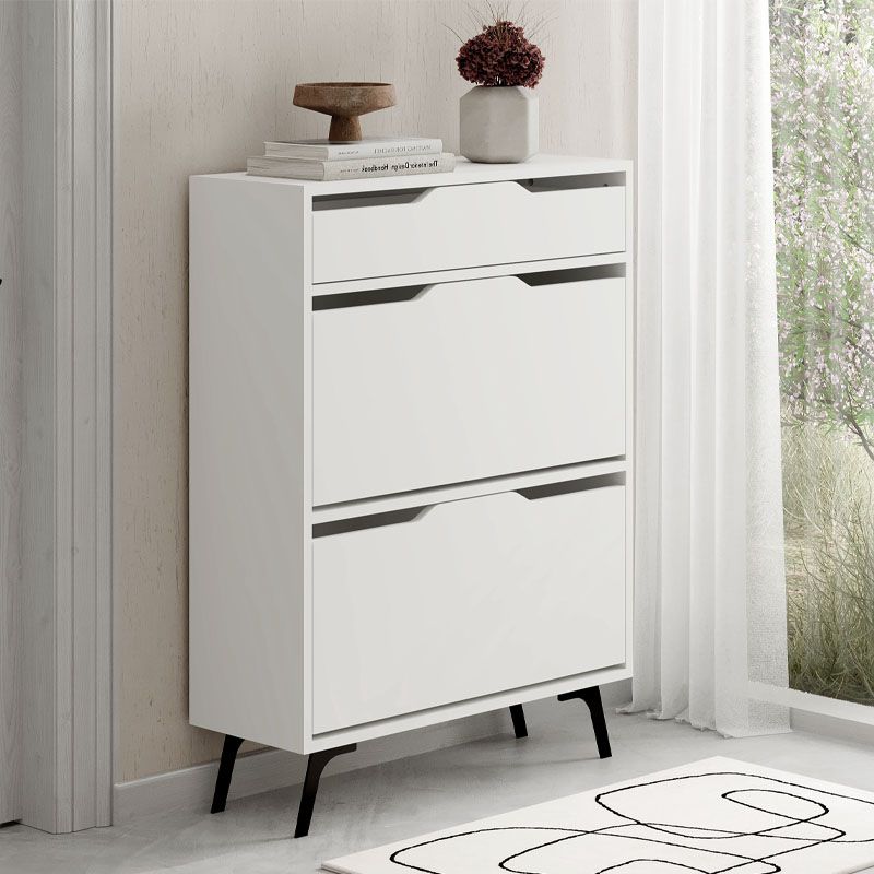 Παπουτσοθήκη Asta Megapap Χρώμα Λευκό 81,6X29,5X110Εκ.