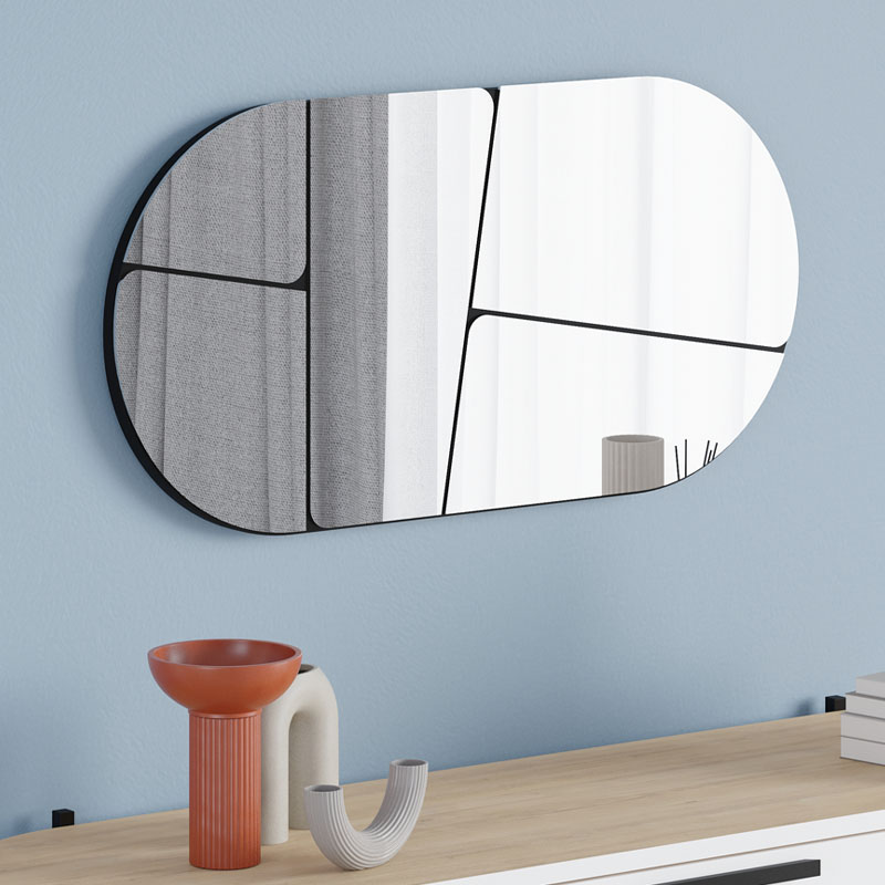 Καθρέπτης Τοίχου Otis Megapap Χρώμα Μαύρο 80X2,2X40Εκ.