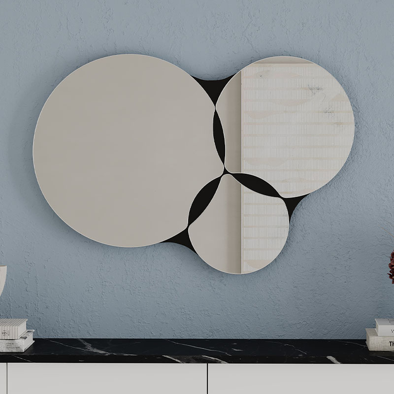 Καθρέπτης Τοίχου Gora Megapap Χρώμα Μαύρο 75,4X2,2X51,2Εκ.