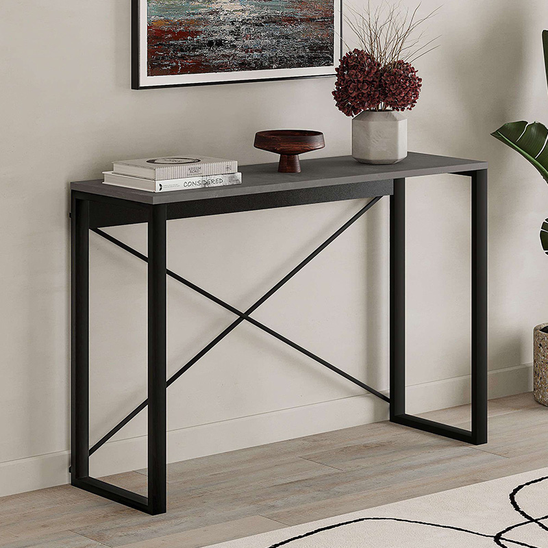 Κονσόλα Archie Megapap Χρώμα Γκρι Ρετρό - Μαύρο 110X35X75Εκ.