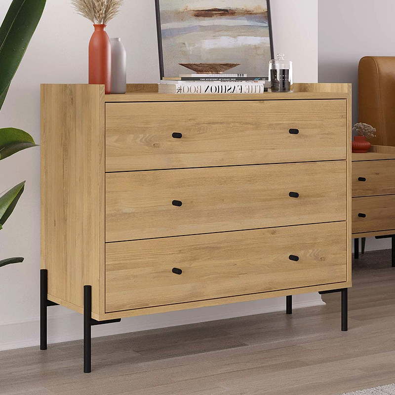 Συρταριέρα Dresser Megapap Χρώμα Sapphire Oak 94X40X80,1Εκ.