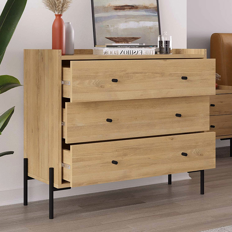 Συρταριέρα Dresser Megapap Χρώμα Sapphire Oak 94X40X80,1Εκ.