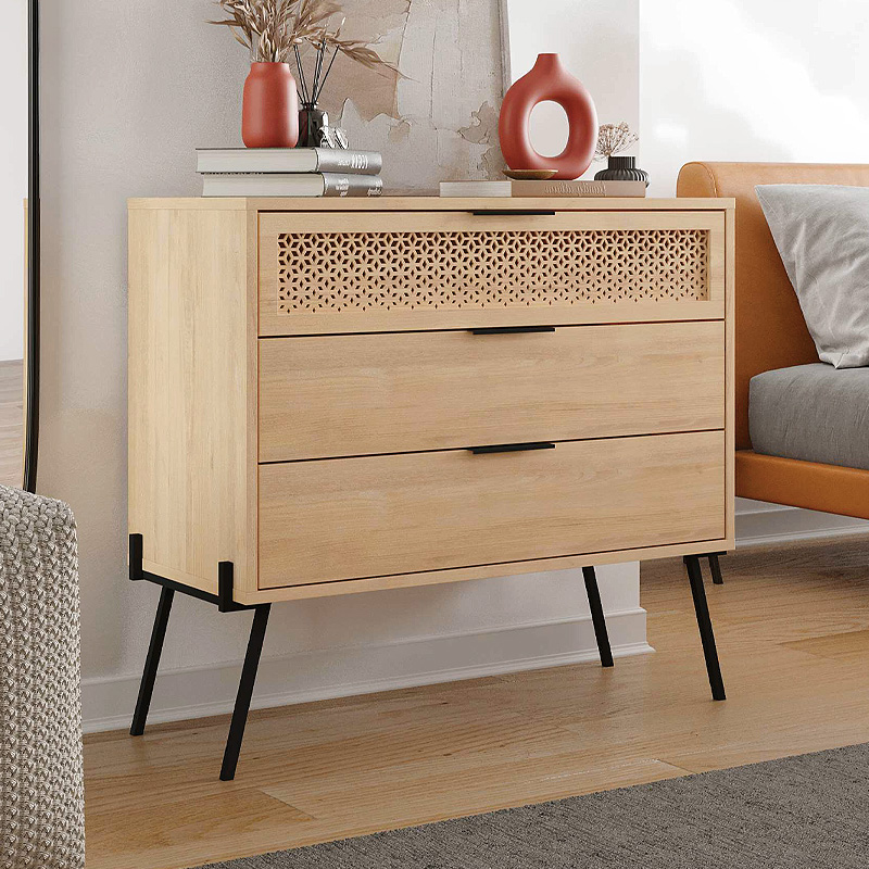 Συρταριέρα Naive Megapap Χρώμα Sapphire Oak 93,1X40X83,1Εκ.