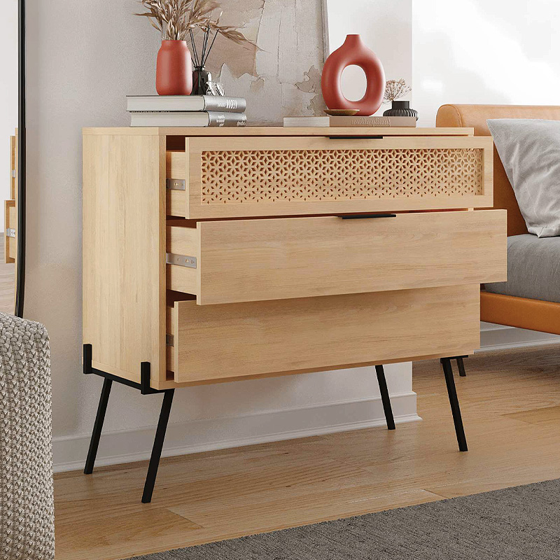 Συρταριέρα Naive Megapap Χρώμα Sapphire Oak 93,1X40X83,1Εκ.