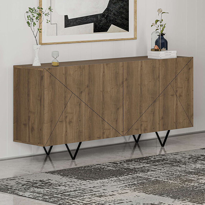 Μπουφές Jakomen Megapap Χρώμα Ανοιχτό Καρυδί 180X41,7X80Εκ.