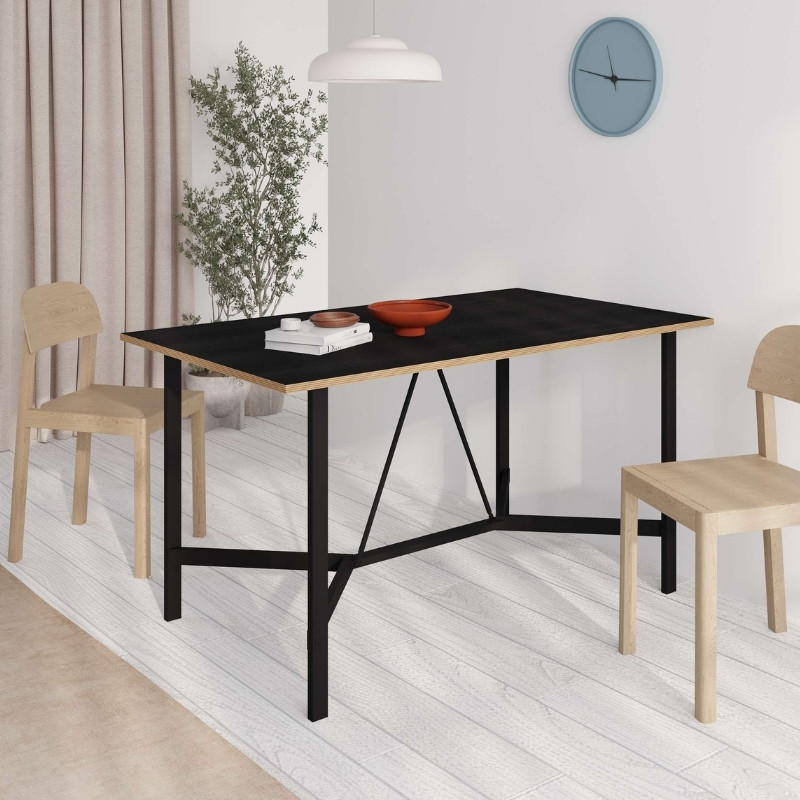 Τραπέζι Adoro Megapap Χρώμα Μαύρο 140X80X75Εκ.