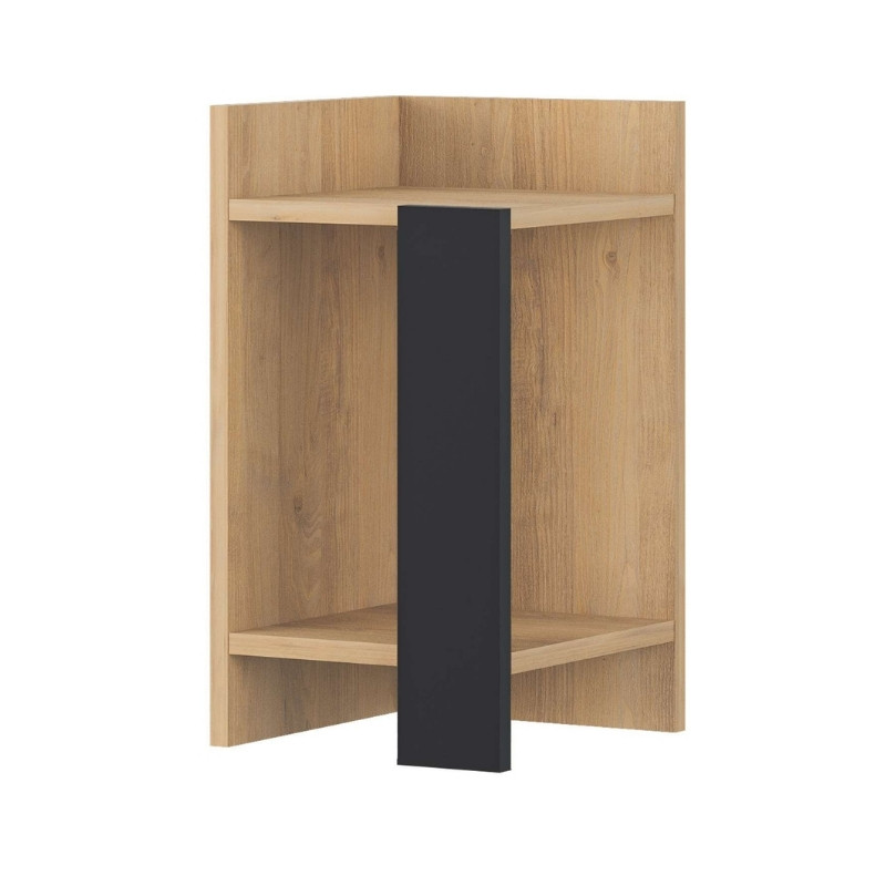 Κομοδίνο Elos Megapap Χρώμα Saphhire Oak - Silky Black 30X31,7X55Εκ.
