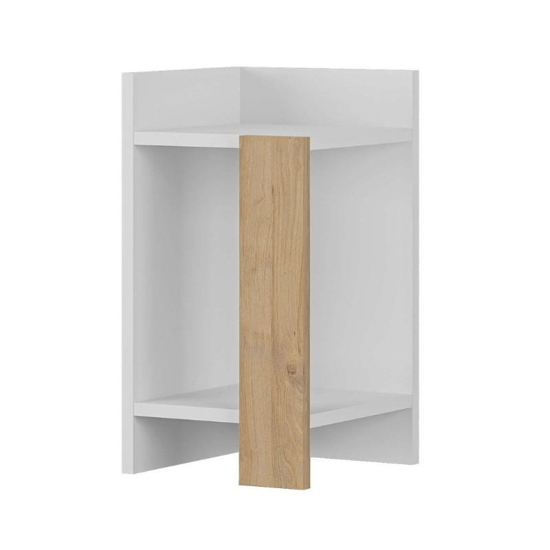 Κομοδίνο Elos Megapap Χρώμα Λευκό - Saphhire Oak 30X31,7X55Εκ.