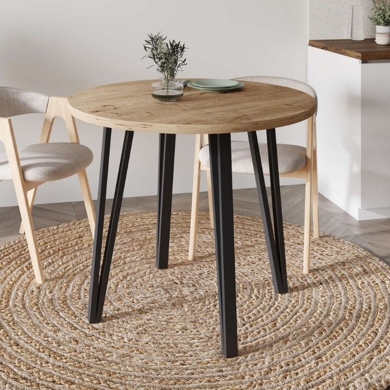 Τραπέζι Xana Megapap Χρώμα Sepet Oak Ø90X77,5Εκ.