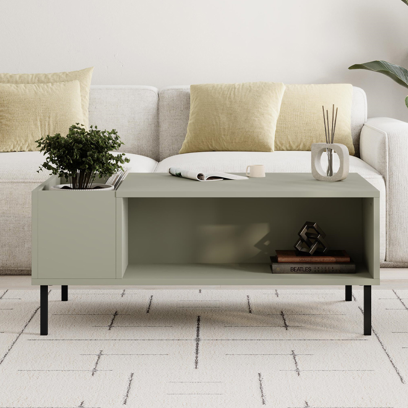 Τραπεζάκι Σαλονιού Vena Megapap Χρώμα Ash Green 100X60X42Εκ.