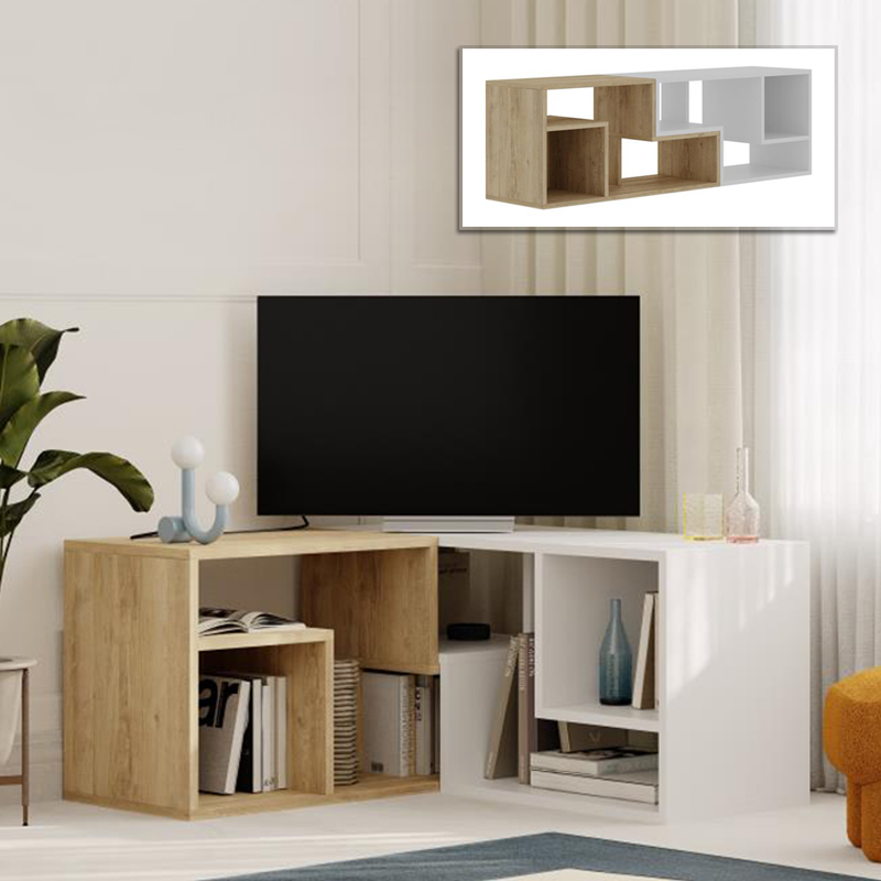 Έπιπλο Τηλεόρασης Glis Megapap Πολυμορφικό Χρώμα Sapphire Oak - Λευκό 145X35X44,8Εκ. Έπιπλο Τηλεόρασης Glis Megapap Πολυμορφικό Χρώμα Sapphire Oak - Λευκό 145X35X44,8Εκ.