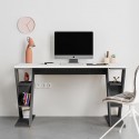 Γραφείο Εργασίας Papillon Megapap Χρώμα Ανθρακί - Λευκό 137X60X75Εκ