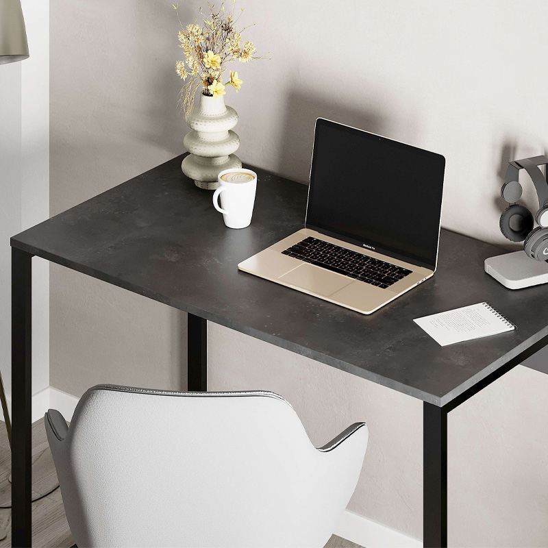 Γραφείο Εργασίας Inna Megapap Χρώμα Γκρι Ρετρό - Silky Black 100X60X75Εκ.