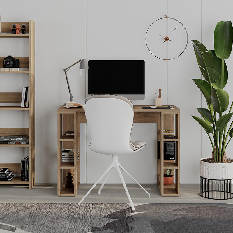 Γραφείο Εργασίας Colmar Megapap Χρώμα Ανοιχτό Καρυδί 106X50X75Εκ.