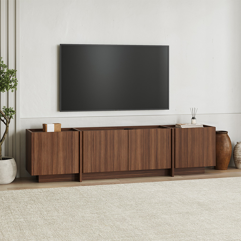 Έπιπλο Τηλεόρασης Lowen Megapap Χρώμα Καρυδί Milano 180X35X46,2Εκ.