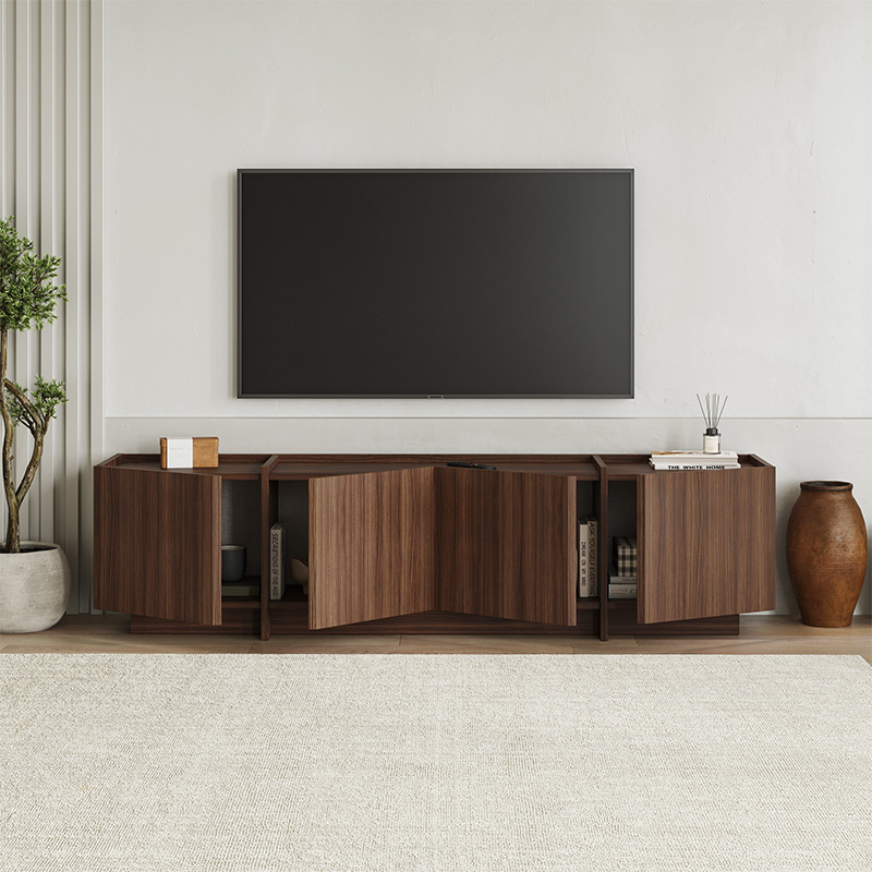 Έπιπλο Τηλεόρασης Lowen Megapap Χρώμα Καρυδί Milano 180X35X46,2Εκ.