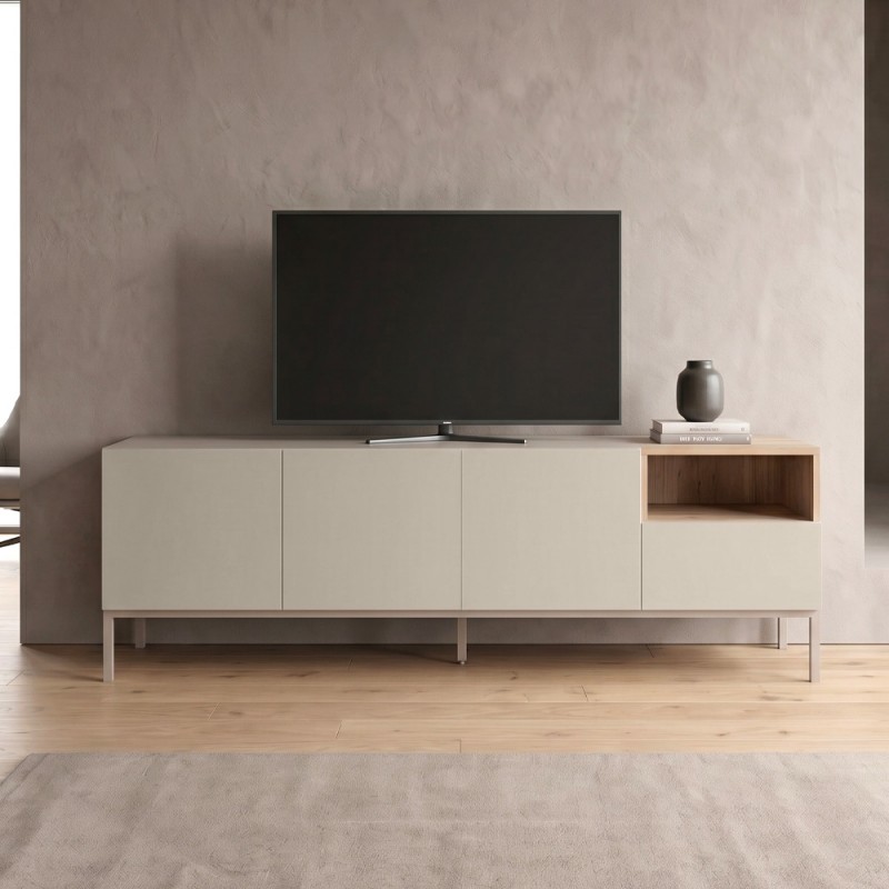 Έπιπλο Τηλεόρασης Cailin Megapap Χρώμα Sandstone - Sepet Oak 180X41,8X55Εκ.