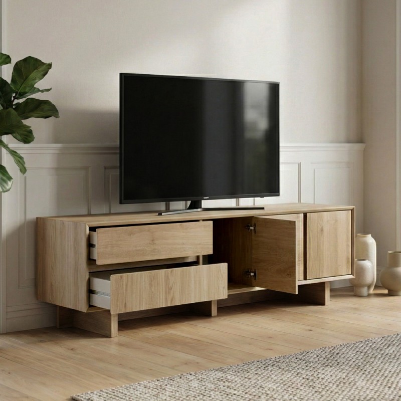 Έπιπλο Τηλεόρασης Capri Megapap Χρώμα Sapphire Oak 180X45X55Εκ.