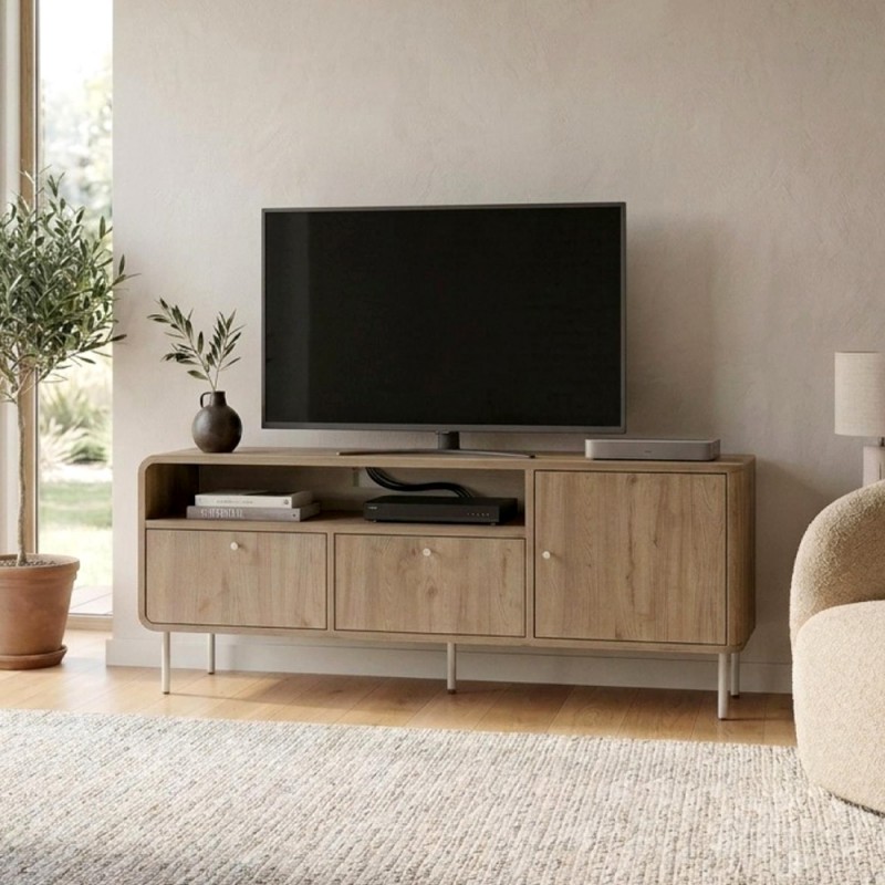 Έπιπλο Τηλεόρασης Colia Megapap Χρώμα Sepet Oak 140,3X34X55,7Εκ.