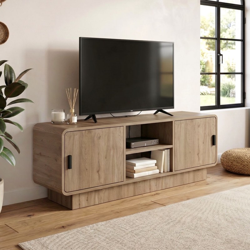 Έπιπλο Τηλεόρασης Rovel Megapap Χρώμα Sepet Oak 140,3X39X50Εκ.