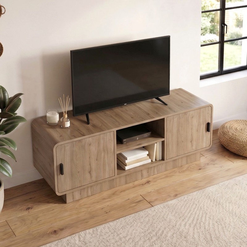 Έπιπλο Τηλεόρασης Rovel Megapap Χρώμα Sepet Oak 140,3X39X50Εκ.