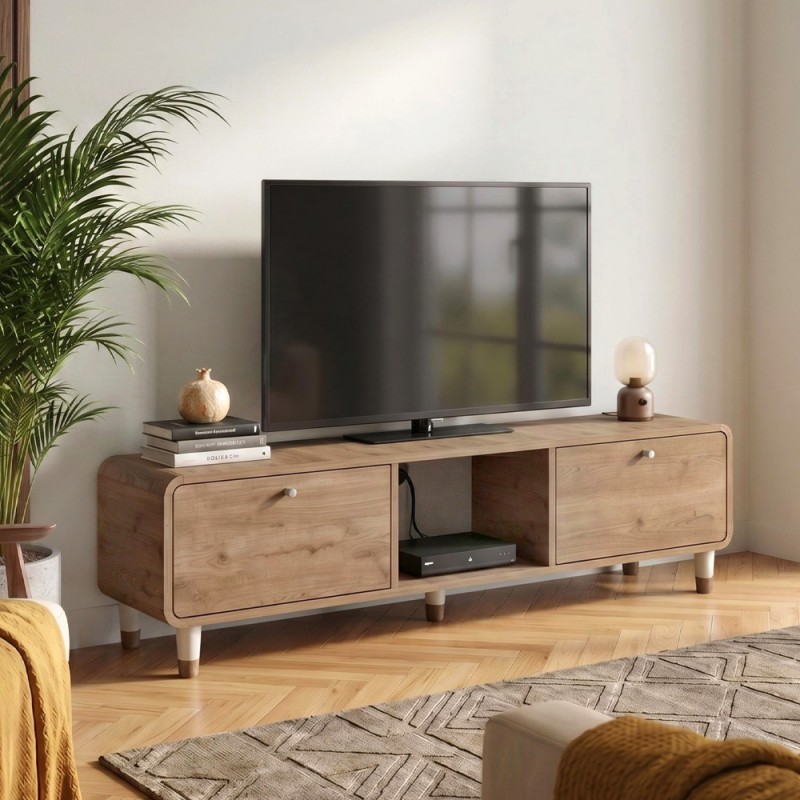 Έπιπλο Τηλεόρασης Doro Megapap Χρώμα Sepet Oak 150X34X41Εκ.