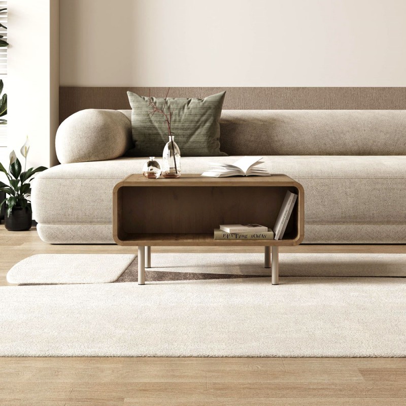 Τραπεζάκι Σαλονιού Draen Megapap Χρώμα Sepet Oak 70,3X50X38,7Εκ.