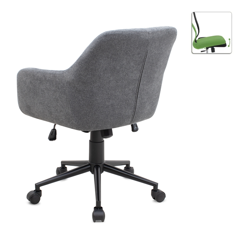 Καρέκλα Γραφείου Alice Megapap Υφασμάτινη Χρώμα Γκρι 61X61X80/90Εκ.