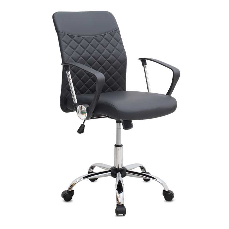 Καρέκλα Γραφείου Avelon Megapap Από Τεχνόδερμα Χρώμα Μαύρο 60X56X94/103Εκ.