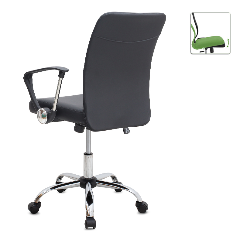 Καρέκλα Γραφείου Avelon Megapap Από Τεχνόδερμα Χρώμα Μαύρο 60X56X94/103Εκ.